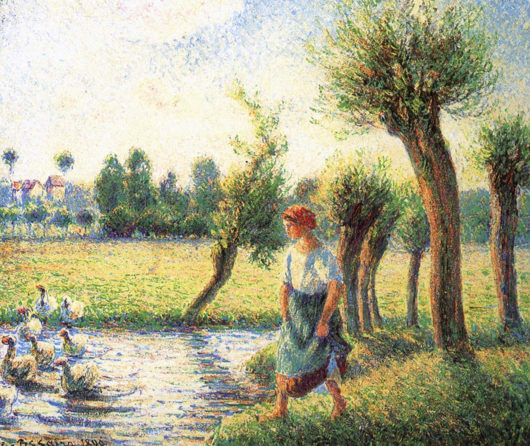 Camille Pissarro Ludas bank on women